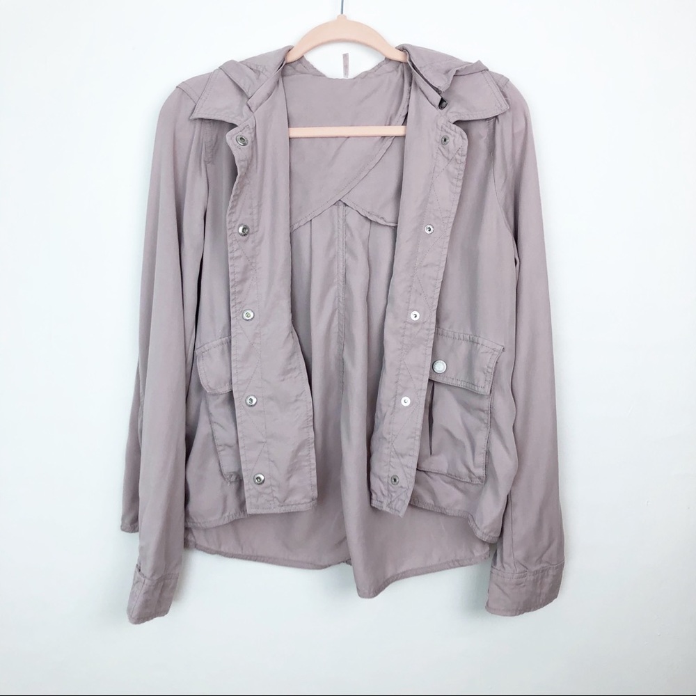 FREE PEOPLE S dusty purple cargo hooded jacket - Picture 2 of 7
